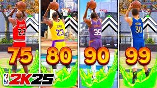The BEST JUMPSHOTS for EVERY HEIGHT + THREE POINT RATING on NBA 2K25
