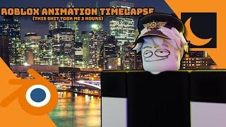 (ROBLOX ANIMATION TIMELAPSE) Animating a cutscene in blender