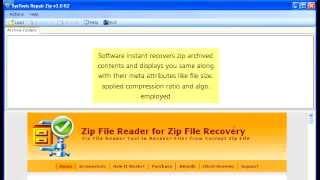 Recover and repair zip data from inaccessible or corrupt zip files