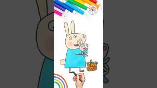 Peppa Pig Rebecca Rabbit Drawing | Draw Rebecca Rabbit with Robbie  #peppapig #shorts #forkids