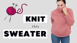 How to Knit an Easy Sweater in Any Gauge | FREE Pattern | Step by Step Tutorial