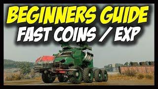 ► Crossout - Fast Coins/Credits and Fast Leveling/Experience (EXP) - Beginners Tutorial / Guide