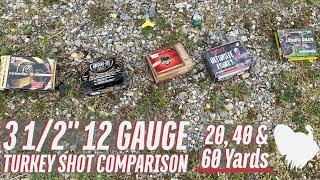 The Ultimate 12 Gauge 3 1/2" Turkey Shot Comparisons: 20, 40 and 60 Yard