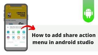 How to add Share action  menu in android studio 2020 |