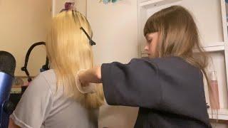 ASMR| Relaxing Hair Play, Brushing, Hairstyling On A Real Person! (with my sister)