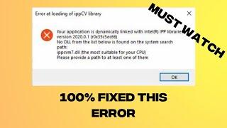 How to Fix adobe photoshop error at loading of ipp cv library | How to Fix adobe photoshop error