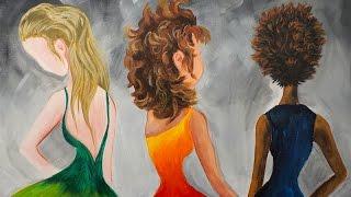 Learn to paint Hair in Acrylic Paint for Beginning Artists #bigartquest | TheArtSherpa