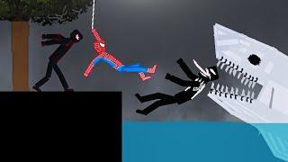 Spider-Man and Miles Morales Fighting Venom  in People Playground