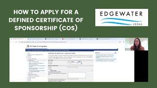 How to apply for a Defined Certificate of Sponsorship (CoS)