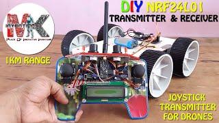 DIY NRF24L01 JOYSTICK TRANSMITTER AND RECEIVER FOR DRONES AND RC CARS || 1KM RANGE WIRELESS CONTROL