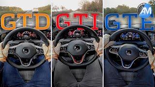 Golf 8 GTD vs. GTI vs. GTE | 0-100 & 100-200 km/h acceleration | by Automann