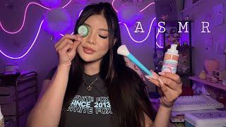 ASMR | Plastic Pampering️ (skincare, makeup,  haircut, layered sounds)