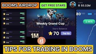 Booms trading tips | how to get stars in booms trading | booms tokens airdrop telegram bot