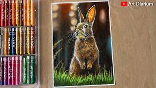 How to Draw a Rabbit with Oil Pastels | Step-by-Step Tutorial