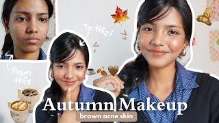 CHINESE AUTUMN MAKEUPON ACNE BROWN SKIN