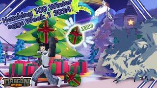 Hatching 100 WINTER EGGS!!! Christmas event 2024 week 1 ( Dragon Adventures Roblox)