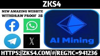 NEW AMAZING EARNING WEBSITE//zks4//LIVE WITHDRAW 2$ 2024