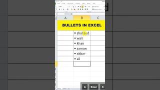 How To Create Bullets Point In Excel|Bullet in excel|#shorts #trending #viral #subscribe