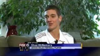 Shae McNamara promoting the AFL.