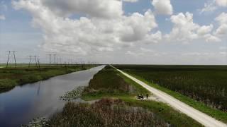 New road in the Everglades, but mostly views from the drone