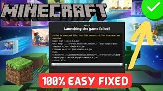 How to fix minecraft launching the game failed | failed to download file