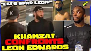 SHOCKING! Khamzat Chimaev RUNS INTO Leon Edwards, CONFRONTS Him & Challenges Him To SPAR, Jon Jones