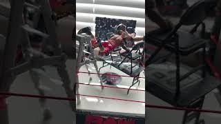 RKO two solo Sikoa off the ladder into a table with two chairs mid air ￼