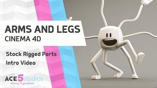 C4D - Leg and Arm pack - Rigged - Ace5 Studios