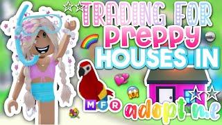 TRADING for PREPPY HOUSES in adopt me!! 