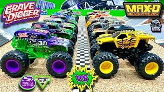 Toy Diecast Monster Truck Racing Tournament | Spin Master Monster Jam Grave Digger  MAXD