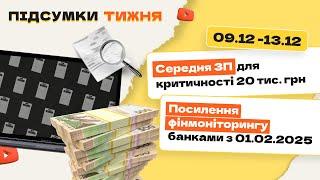 Розрахунок середньої зарплати для бронювання, фінмоніторинг банками, індексація в грудні