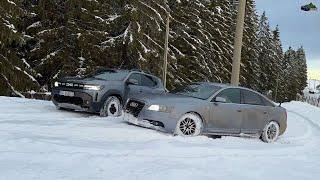 Dacia Duster 2024 in Snow Off road vs Audi A6 3.0 Quattro