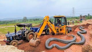 Jcb 3dx Machine Working Mud Loading With Mahindra and Swaraj Tractor | Jcb and Tractor Cartoon Video