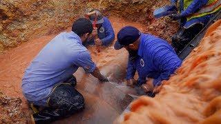 Splashed and submerged: Water Distribution crews tackle a water main break