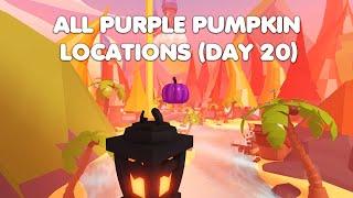 ALL PURPLE PUMPKIN LOCATIONS DAY 20 (40 PUMPKINS) in Adopt me!