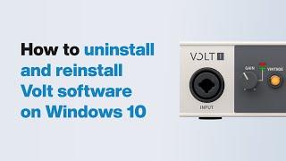 UA Support: How to Uninstall and Reinstall Volt Software on Windows 10