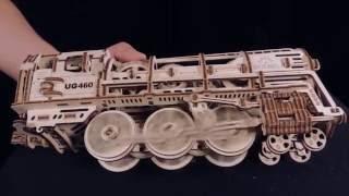 Model Locomotive with Tender + Railway Platform + Rails and Crossing