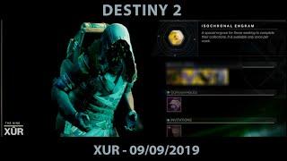 Destiny 2. WHERE IS XUR? 09/08/2019. GOD ROLL SHARDS OF G*****R. 9th August 2019.