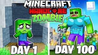 I Survived 100 DAYS as a ZOMBIE in HARDCORE Minecraft!