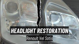 Headlight Restoration - 15 Year Old Renault Vel Satis - Car Detailing