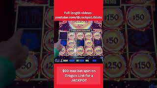 Max bet on Dragon Link for a jackpot #jackpotjslots #handpay #casino #slots #dragonlink