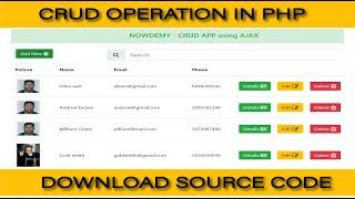 CRUD Operation in PHP mySQL |Create,read,update, delete in Php mysql| PHP CRUD Operation source code
