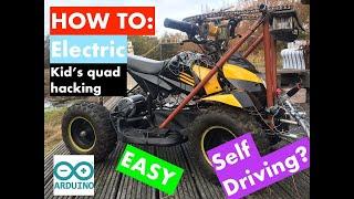Real 1000Watt Electric kid's quad hacking with Arduino: Line following obstacle detection!