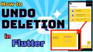 Undo deletion in flutter for a certain timeframe | Flutter Tips & Tricks