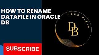 How to move or rename datafile in oracle database