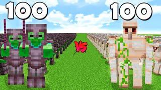 100 Netherite Zombies Vs 100 Iron Golems | Minecraft