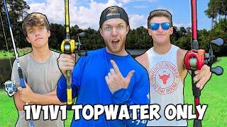 Topwater ONLY 1v1v1 Bass Fishing Tournament!!! (INSANE)