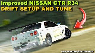 Improved and Smooth Drift Settings for Nissan GTR R34 in Car Parking Multiplayer