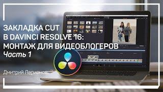 Отсмотр исходников. Закладка Cut в DaVinci Resolve 16: монтаж для видеоблогеров. Дмитрий Ларионов