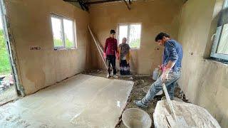 Sodabeh's Rural House Construction | Completion of Plastering and Flooring | Small Rural Home